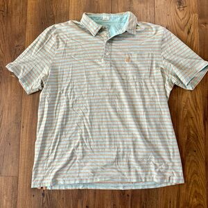 Johnnie-O Men's Hanging Out Golf Polo Shirt Striped, Short Sleeve, Size XXL